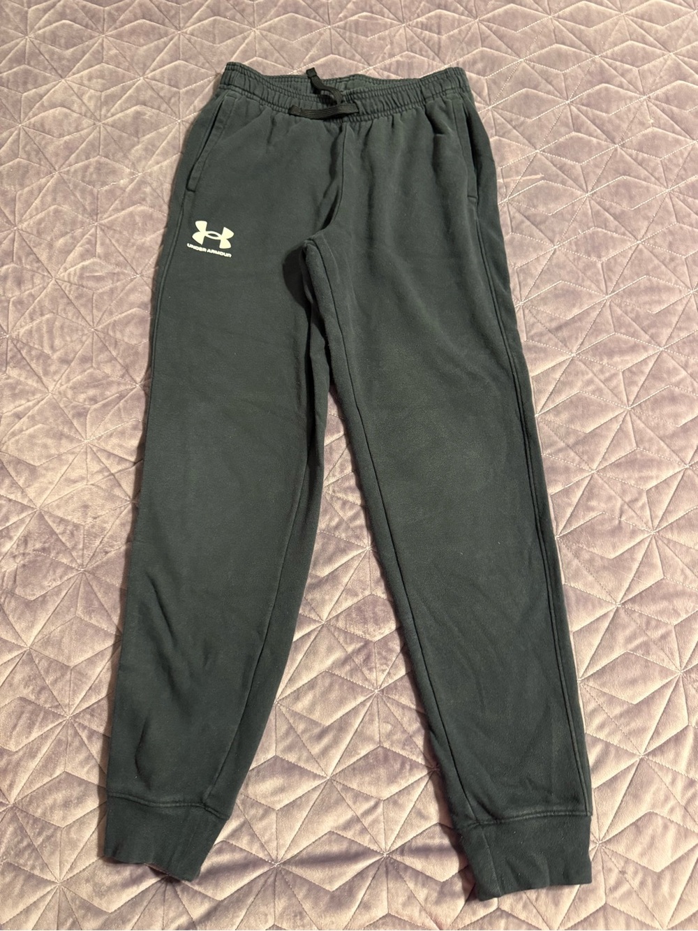 Under Armour Kids Black Jogger Sweatpants with White Logo